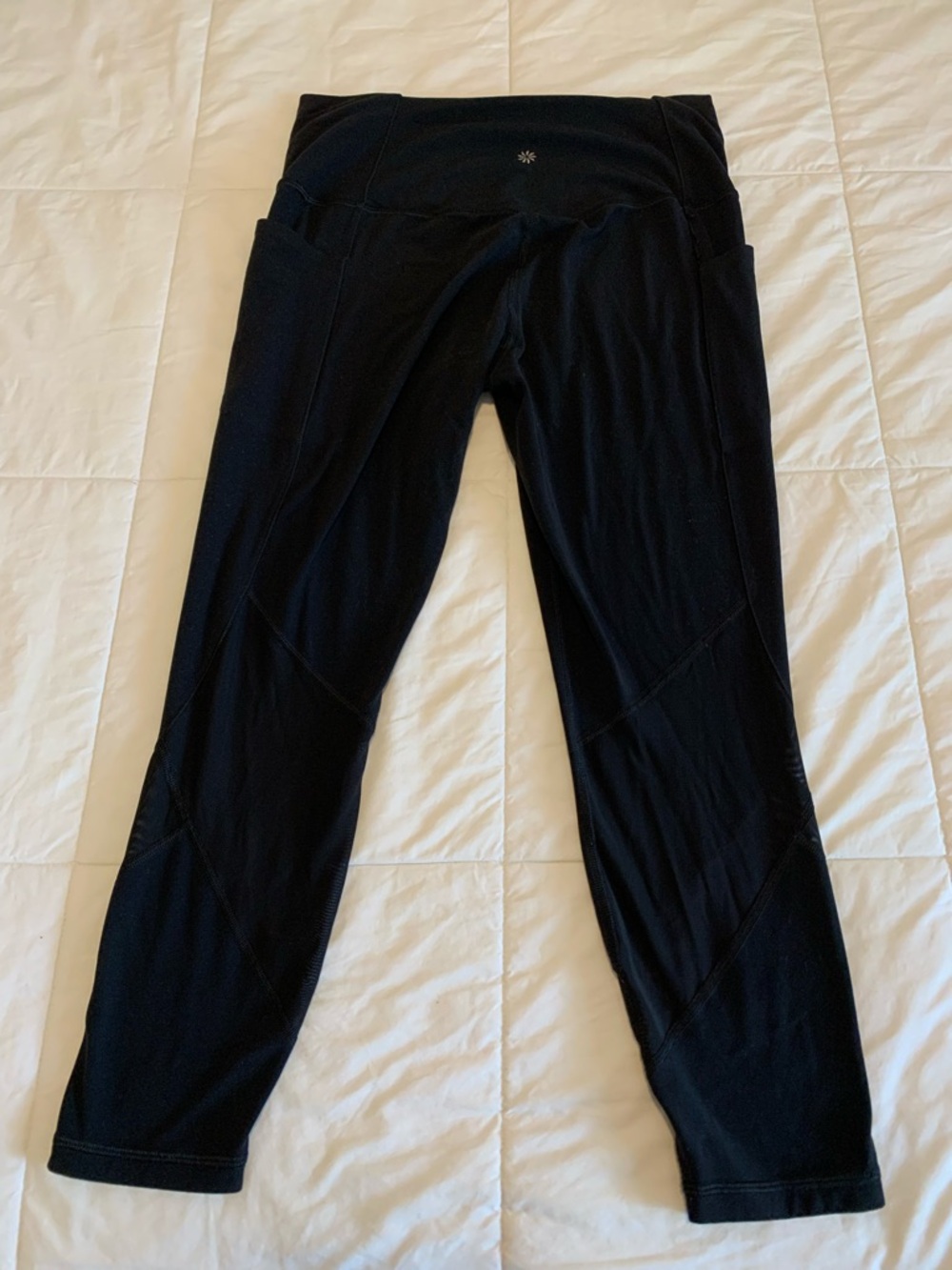 Athleta Black Fold-Over Waist Leggings
